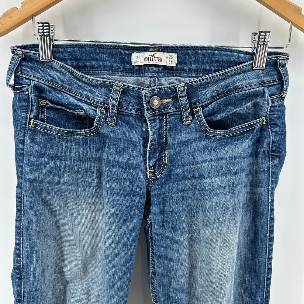Hollister Skinny Jeans Junior 3R‎ Blue Denim Five Pockets Distressed Streetwear